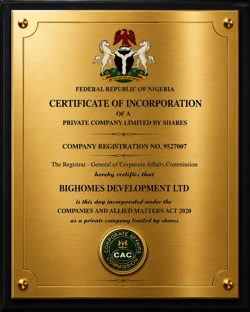 Bighomes CAC Certificate